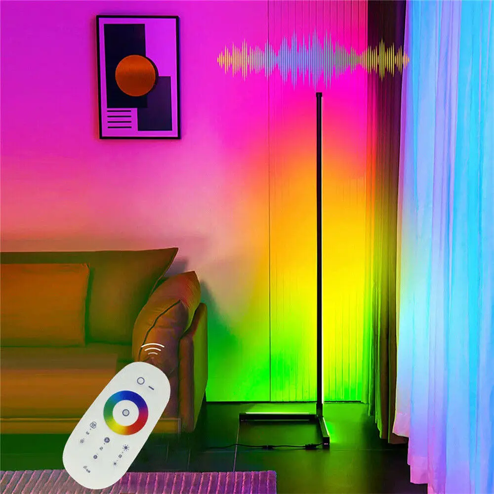 LUVODI RGB LED Floor Corner Lamp Mood Night Light Holiday Party Streaming Gaming Decor