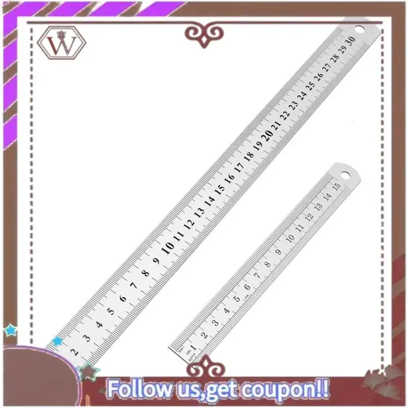 ABBG-3X مسطرة من الفولاذ المقاوم للصدأ 12 بوصة + 6 بوصة مساطر معدنية