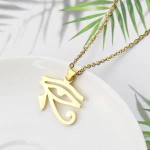Symbol Halskette des alten Ägyptens für Frauen, ägyptischer Pharao an Horus, Edelstahlschmuck, Vintage Mode 8 Hauptverkauf Halskette Stahl Auge des Horus - №2