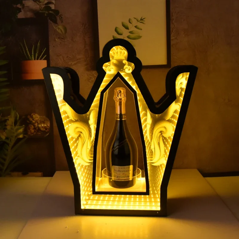 Glorified Led Custom  POS or POP Up Acrylic Wine Bottle Glorifier Led Lighting Display Stands for Club and Night Bar