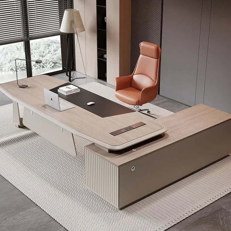 

Простой современный стол руководителя, компьютерный стол и стул в комплекте, большой офисный стол, стол для начальника.