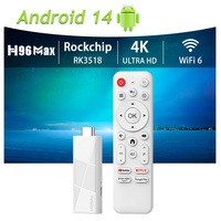 H96 MAX RK3518 Mini TV Stick Android 14 Smart TV Box 2GB 16GB 8GB Wifi6 BT5.4 4K HD Gogle Voice Media Player