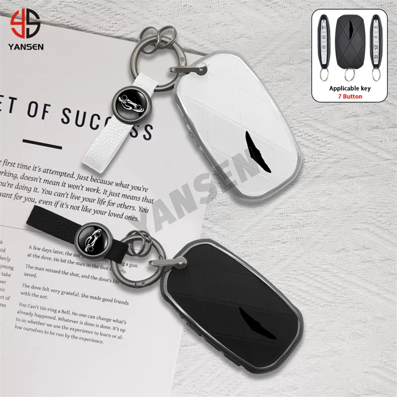 For Genesis G90 G70 G80 Gv60 GV80 EQ900 2024 New Aluminium Leather Key Case Cover Accessories Hyundai Genesis Key Fob Keychain