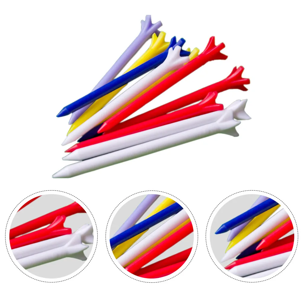 20 Buah Tee Golf 68Mm Lima Cakar 70Mm Alat Latihan Plastik Model Roda Dapat Digunakan Kembali Ringan Portabel Peralatan Latihan