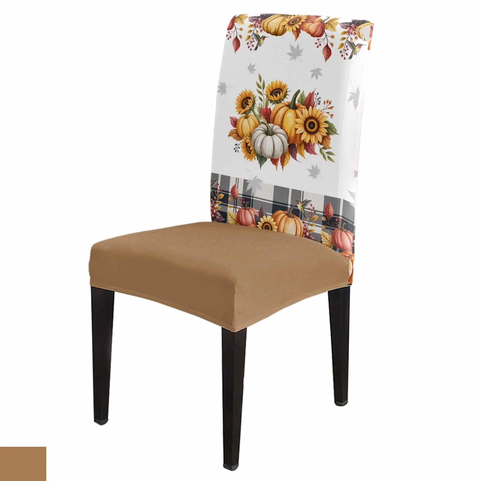 

Vintage Autumn Pumpkin Sunflower Spandex Chair Cover Office Banquet Chair Protector Cover Stretch Chair Cover for Dining Room