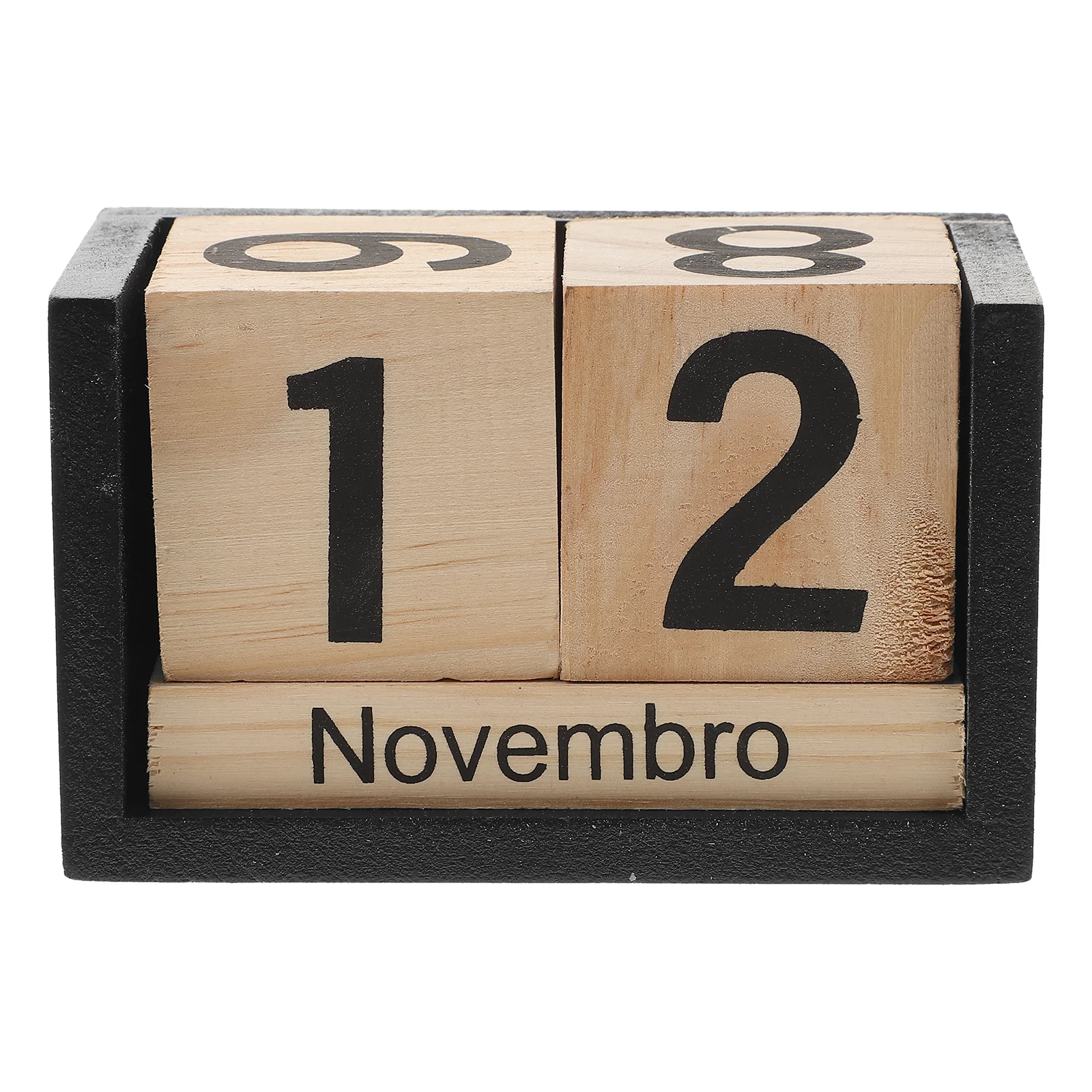 

Wooden Block Perpetual Calendar Creative Simple Style Desktop Calendar Wood Cube Date Display for Office Classroom Home Use