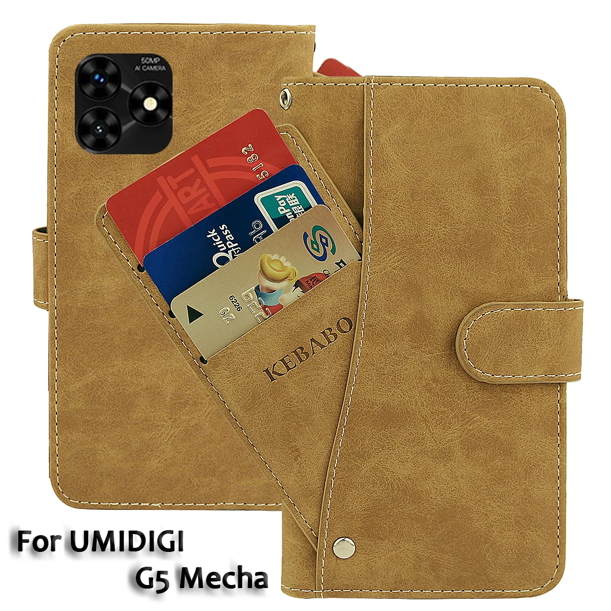 Vintage Leather Wallet UMIDIGI G5 Mecha Case 6.6