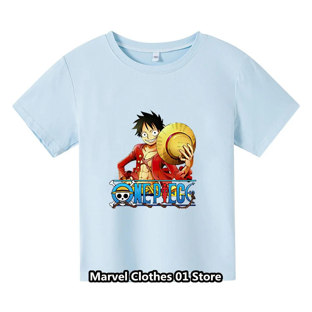 2024 New Cool Boy Summer T-shirt Children's One Piece 3D Print Fashion Luffy Fashion Short Sleeve T-shirt