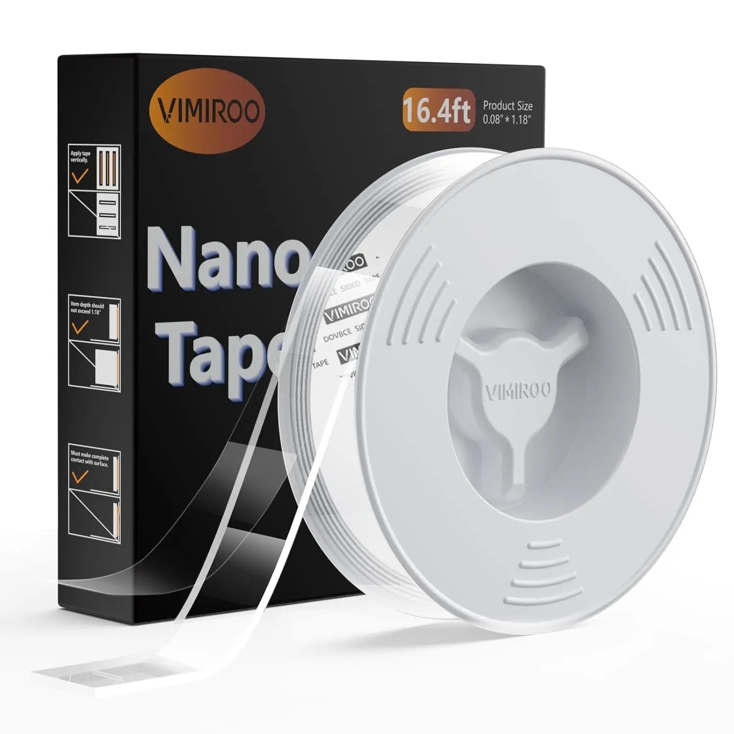 

16.4FT Double Sided Nano Tape, Heavy Duty Clear Mounting Tape, Strong Adhesive for Picture Hanging, Posters, Carpet, Wall Decor