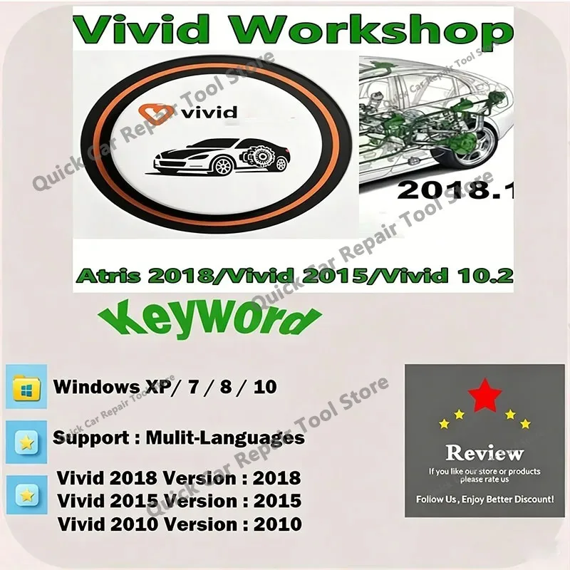 New obd2 scanner Car Maintenance Tools Atris-Technik Vivid 2018 Workshop DATA vivid 2015 vivid 10.2 Europe Car Repair Software