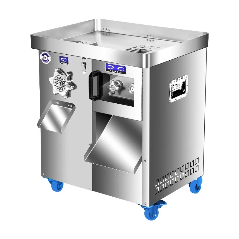 Meat grinding and cutting machine, multi-functional enema high-power automatic fresh meat slicing and meat dicing machine