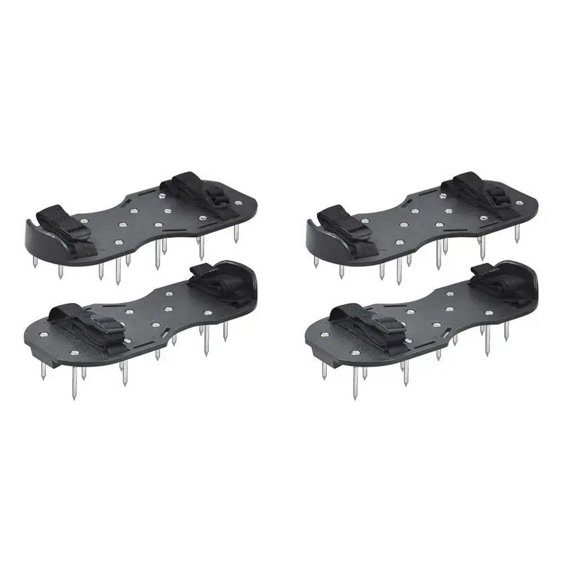 AB33-2 Pair Of Garden Grass Scarifying Shoes 4.2CM Lawn Spikes Scarifying Shoes Self-Leveling Epoxy Tools Black