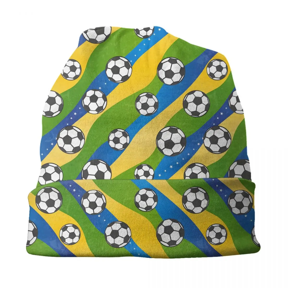 مخصص كرة القدم كرة القدم والهدف البط البري نمط Skullies Beanies قبعات شتاء دافئ محبوك قبعة الكبار للجنسين الساخن بونيه القبعات #3