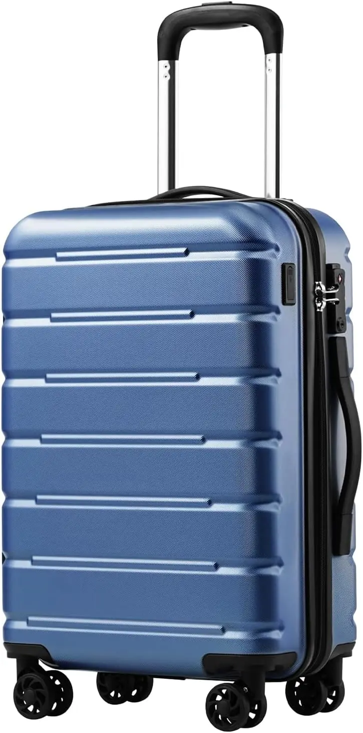 

Expandable Lightweight Hardside Carry-on Spinner Luggage with TSA Lock and USB Port, Ice Blue, 20in