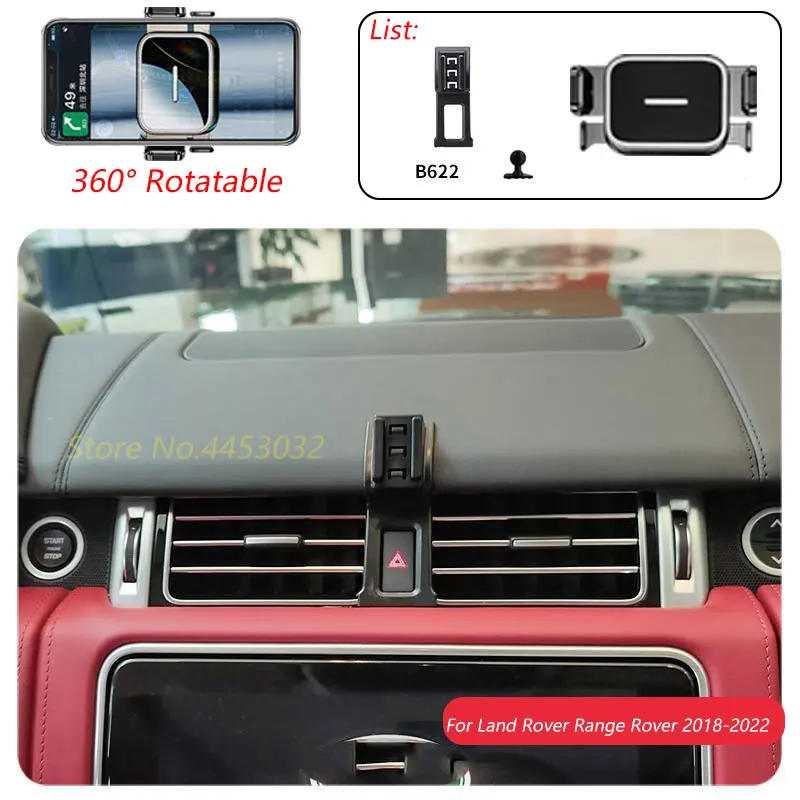 1 Suit Car Phone Holder For Land Rover Range Rover VOGUE SC 2018-2022 V8 V6 Rotatable One-handed operation Bracket Accessories