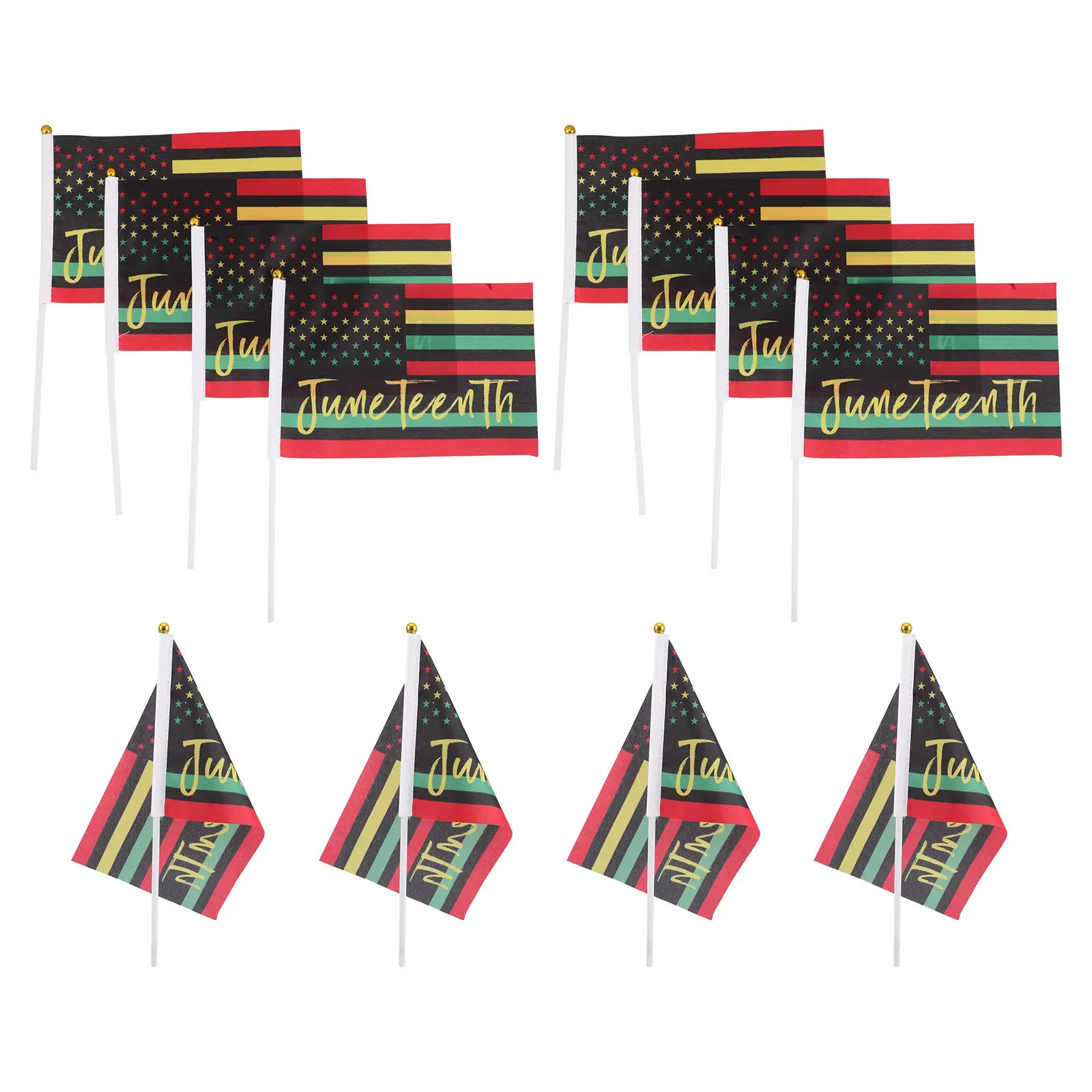 

100pcs Hand Waving Flags Independence Day Celebration Mini Flags On Sticks Patriotic Parade Inspired Freedom