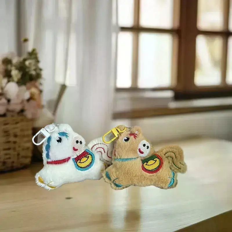 1Pcs Doll 2026 Year of the Horse Realistic Plush Pony Mascot Home Decoration Soft New Born Present