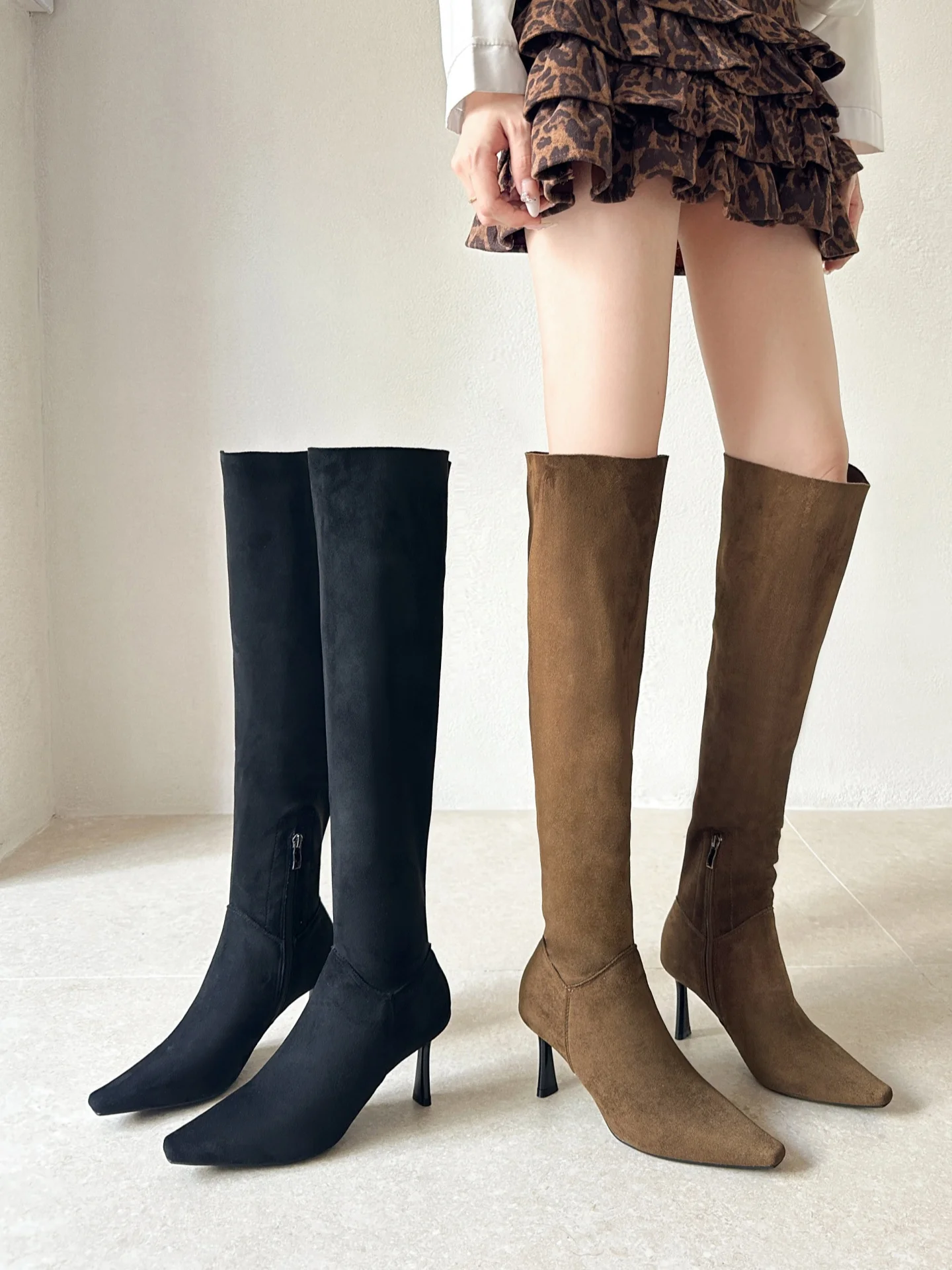 

Bla High Heels Women's Thin Heel Over-Knee Boots Comfortable Large Cylinder Long Boots High Tube Boots Not Tired of Big Siz...