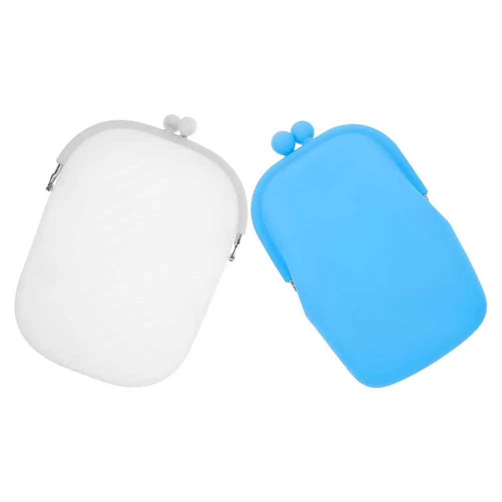 

2Pcs Silicone Coin Purse for Women Versatile Small Wallet Portable Compact Change Storage Bag Solid Color Travel Money Pouch