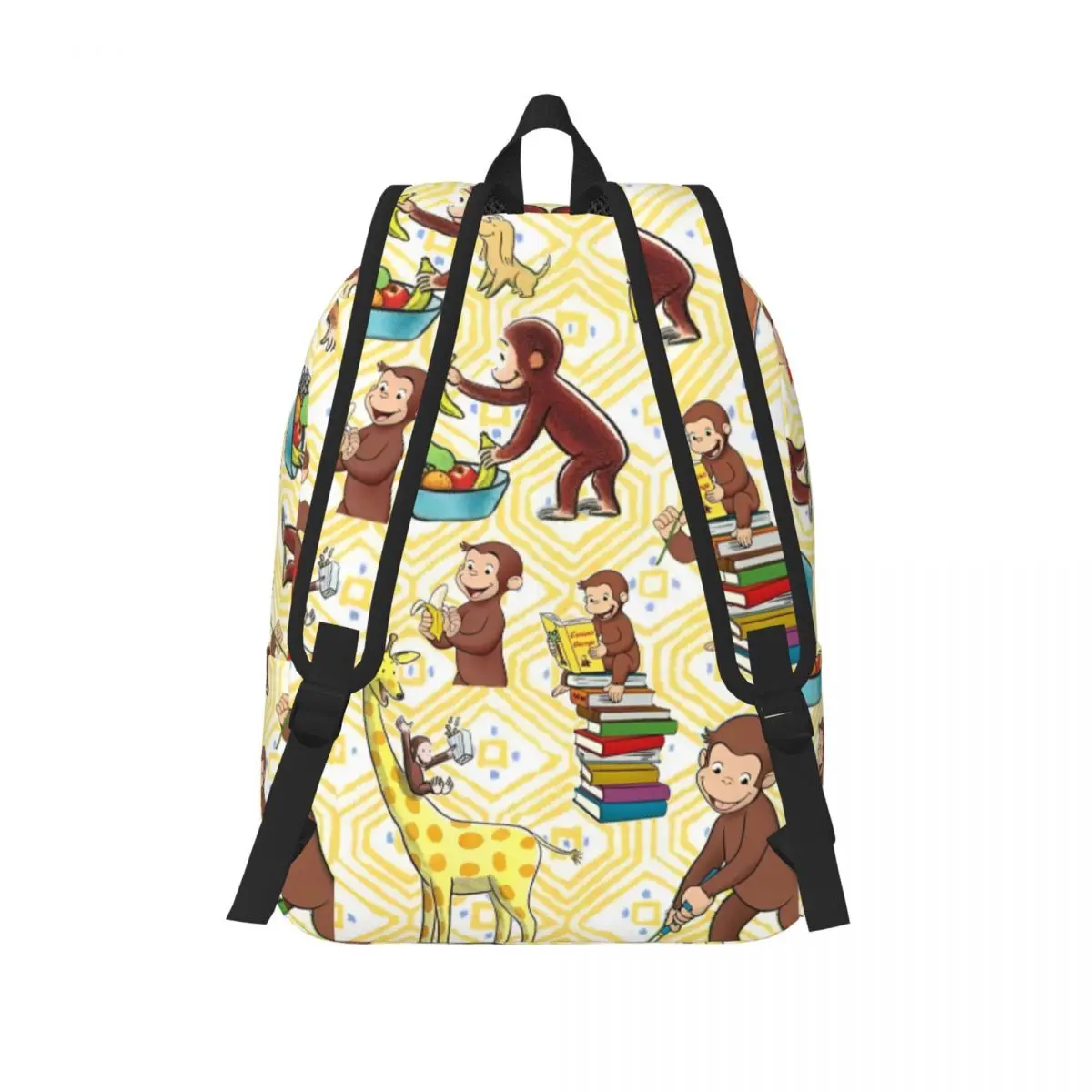 حقيبة ظهر كاجوال كاجوال من كوريوس جورج كارتون مونكي خفيفة الوزن للطلاب والأعمال للرجال والنساء حقيبة كتف للكمبيوتر المحمول