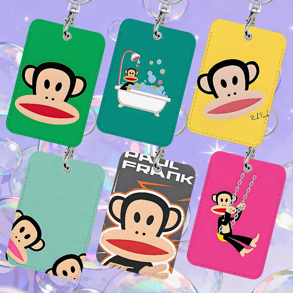 Pauls-franks 1 porta-cartões, caixa de armazenamento de cartões de couro, chaveiro, porta-etiqueta de acesso, porta-cartões de identificação, chaveiro
