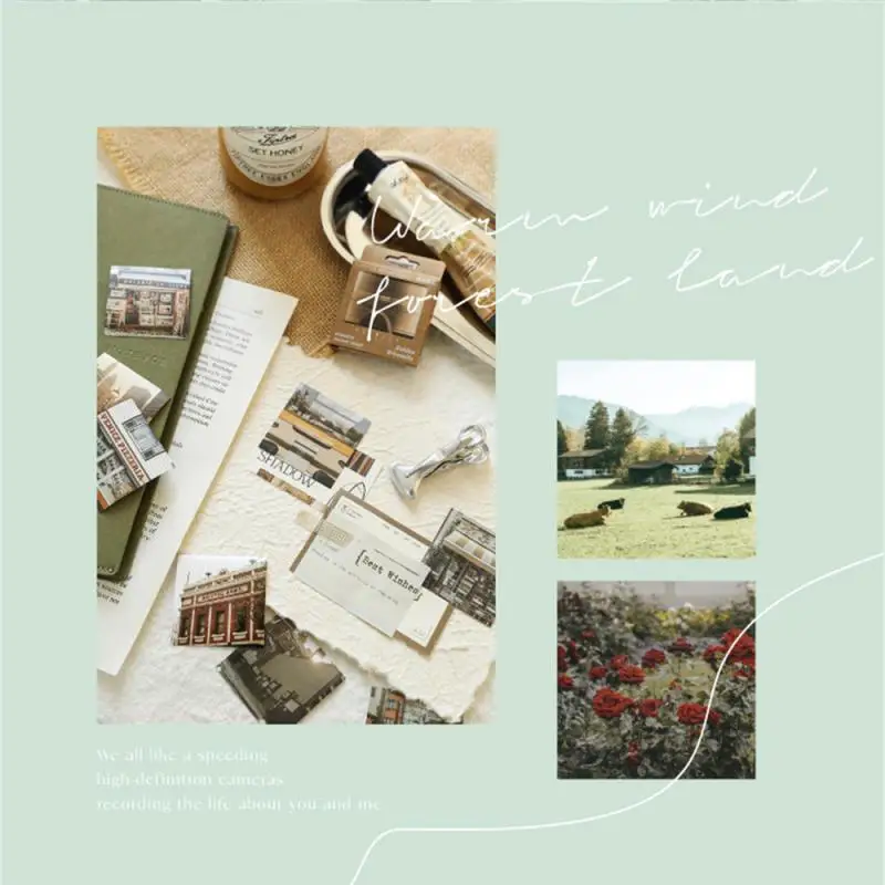 50pc/box Romantic Holiday Series Decorative Sticker Scrapbooking Label Diary Stationery Album Phone Ins Scenery Journal Planner