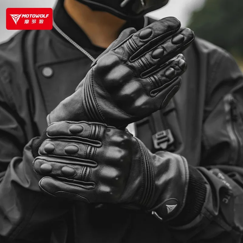 

Motowolf Motorcycle Winter Riding Windproof Warm Comfort Gloves Men Women Touch Screen Genuine Leather Thermal Moto Equipment