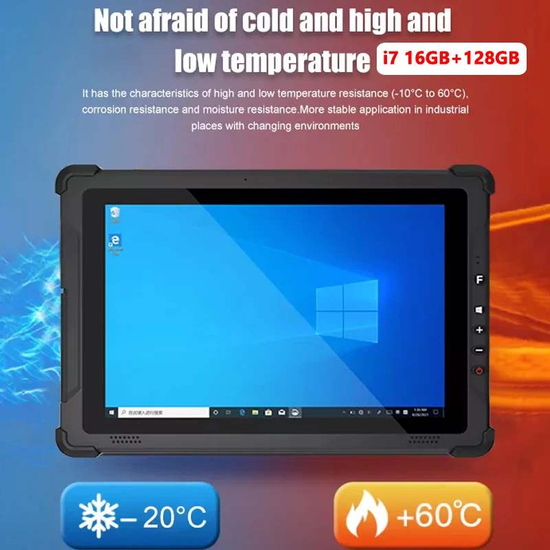 10.1'' Portable Rugged Tablets PC Windows10 OS I7 CPU 16GB+128GB Waterproof Tablets for Outdoor Exploration CNC Machine