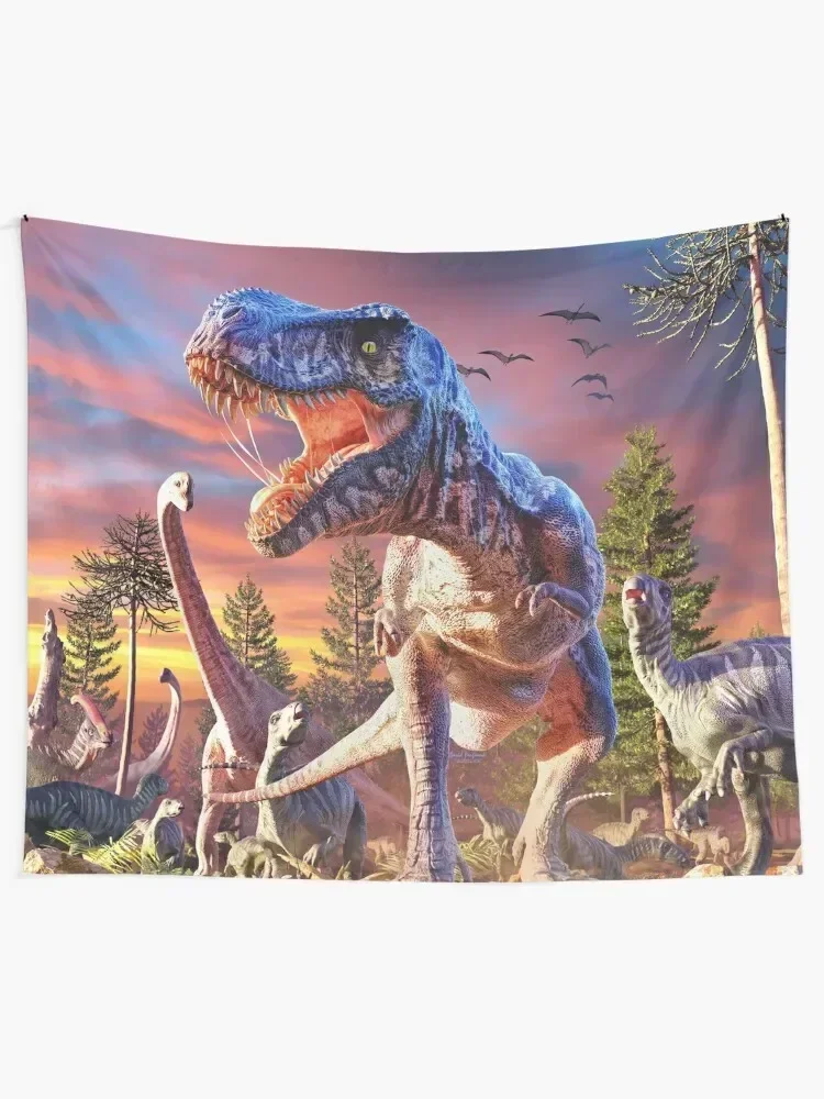 T-Rex_Attack Tapestry Things To The Room Room Aesthetic Decor Tapestry