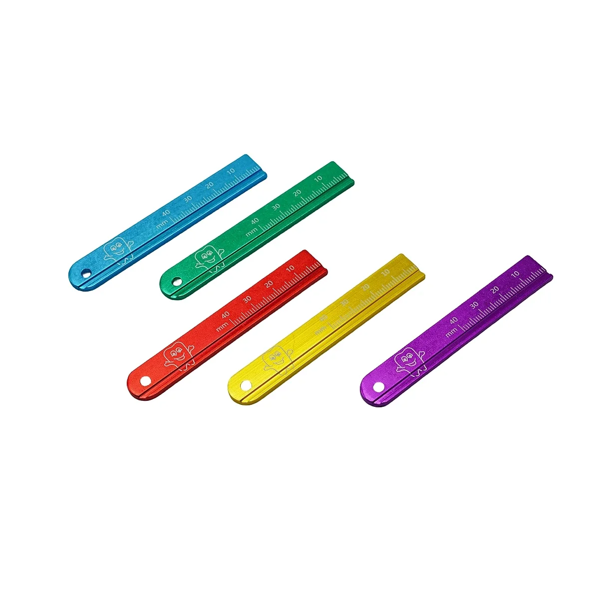 20Pcs Dental Endodontic Finger Rulers Polychromatic Scale Tools for Root Canal Measurement Aluminum Oral Instruments Accessories
