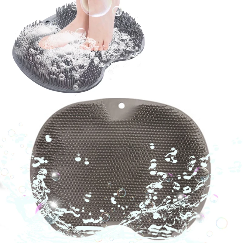 Massage Bath Brush Bathroom Silicone Non-Slip Foot Washing Mat With Suction Cup Exfoliating Shower Massage Scraper