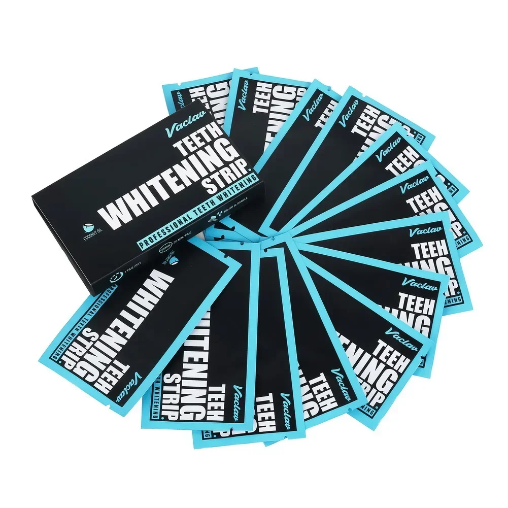 28/14Pcs 3D Teeth Whitening Strips Activated Charcoal Tooth Bleaching Stain Removal Dental Veneers Coconut Oil Oral Hygiene Kit