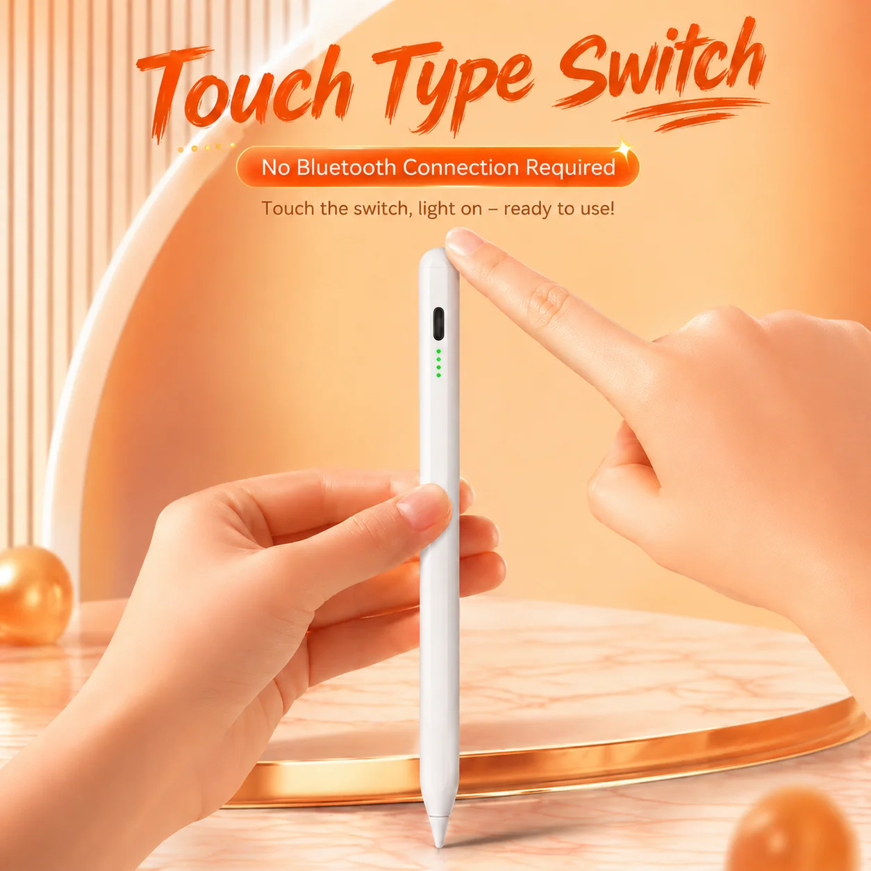 For Apple Pencil No Bluetooth Stylus for IPad 11th A16 Pro M4 Air Touch Pen with Palm Rejection Rechargeable Capacitive Stylus
