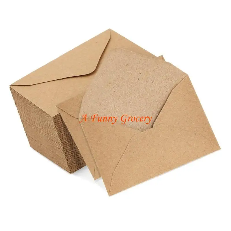 

652E 60 Pcs/Set V Flap Envelopes Invitation Envelopes Retro Blank Envelopes for Daily