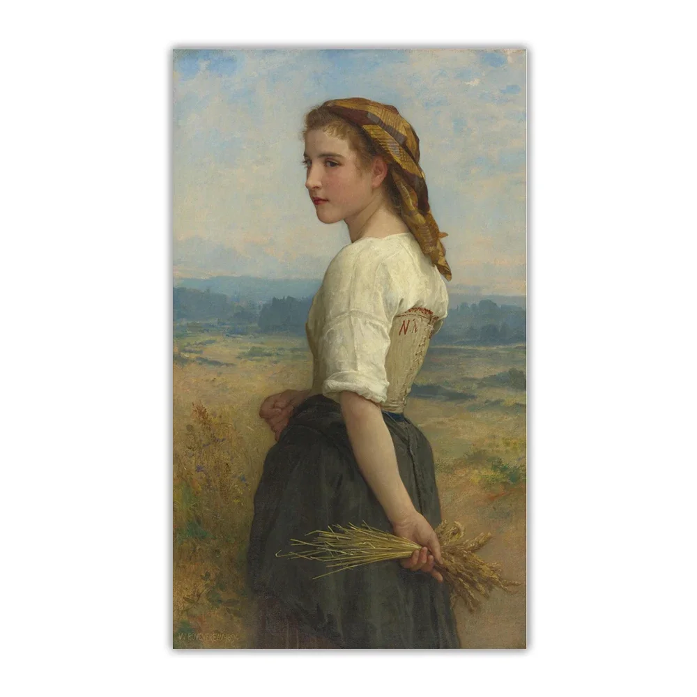 Citon William Adolphe Bouguereau《Ears picker》Canvas Art Oil Painting Artwork Picture Modern Wall Decor Home interior Decoration