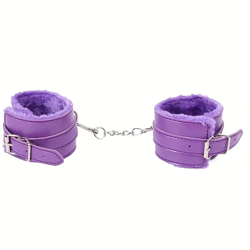 Explosive Sexy Leather Plush Shackles Foot Shackles With Chain, Multi-Color Optional