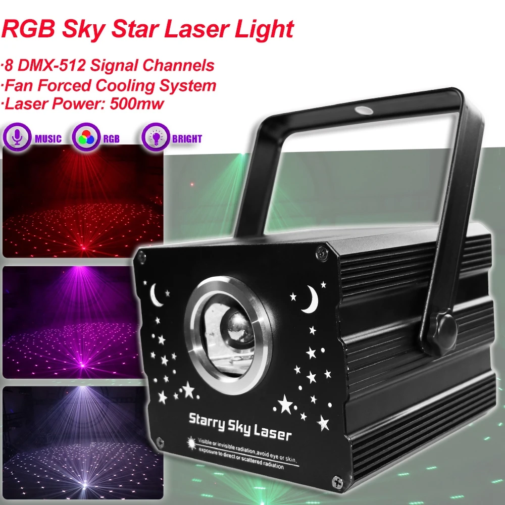 

Полноцветный светодиодный лазерный проектор RGB Sky Star DMX, полноцветный, для сада, Рождества, дерева, квадратной формы, вечеринки, диджея, диско, декоративная лампа