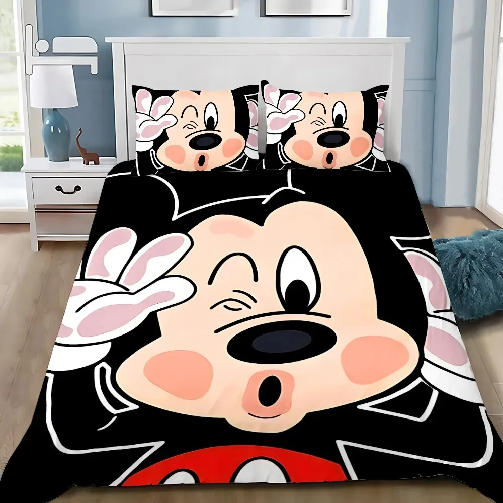 Discover Disneyyy Mickeyy Minniee Mouse Duvet Cover Pillowcase Bedding Set Adult Boy Girl Bedroom Decoration Children Gift