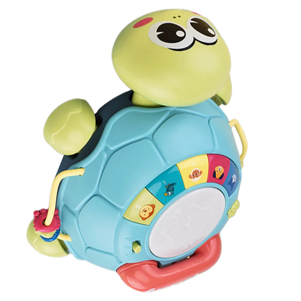 Macchina per l'apprendimento precoce della storia Dispositivo per l'apprendimento musicale per bambini a forma di tartaruga dei cartoni animati Lettore musicale interattivo per bambini Tempo di riproduzione sensoriale