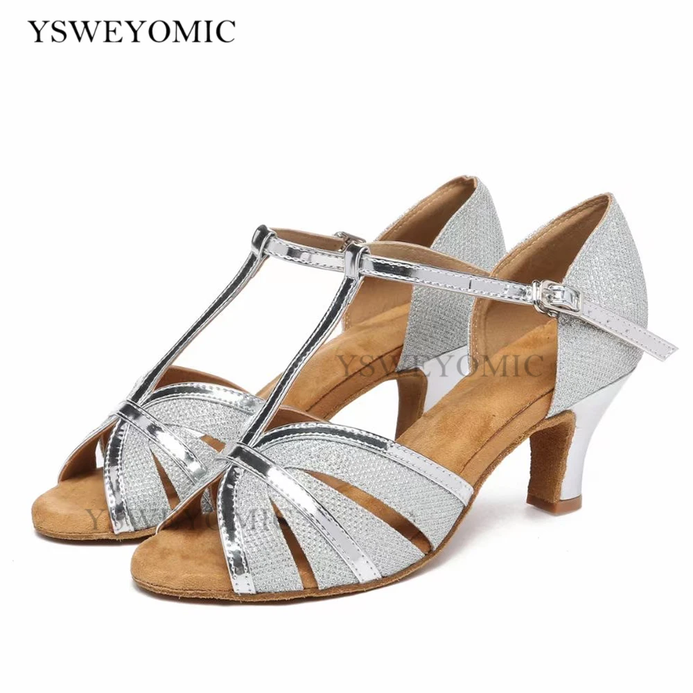 YSWEYOMIC Low Heel 6cm Dance Shoes For New Dance And Practise Dancing Party Indoor Suede Outsole Shoes