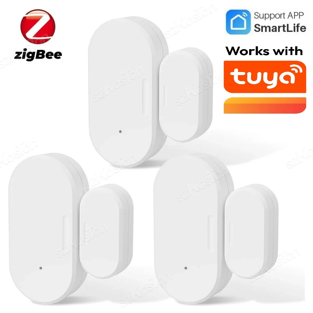 Tuya Zigbee Door Window Sensor Open Close Detector Smart Home Security Alarm Burglar Door Sensor Works With Alexa Home Assistant