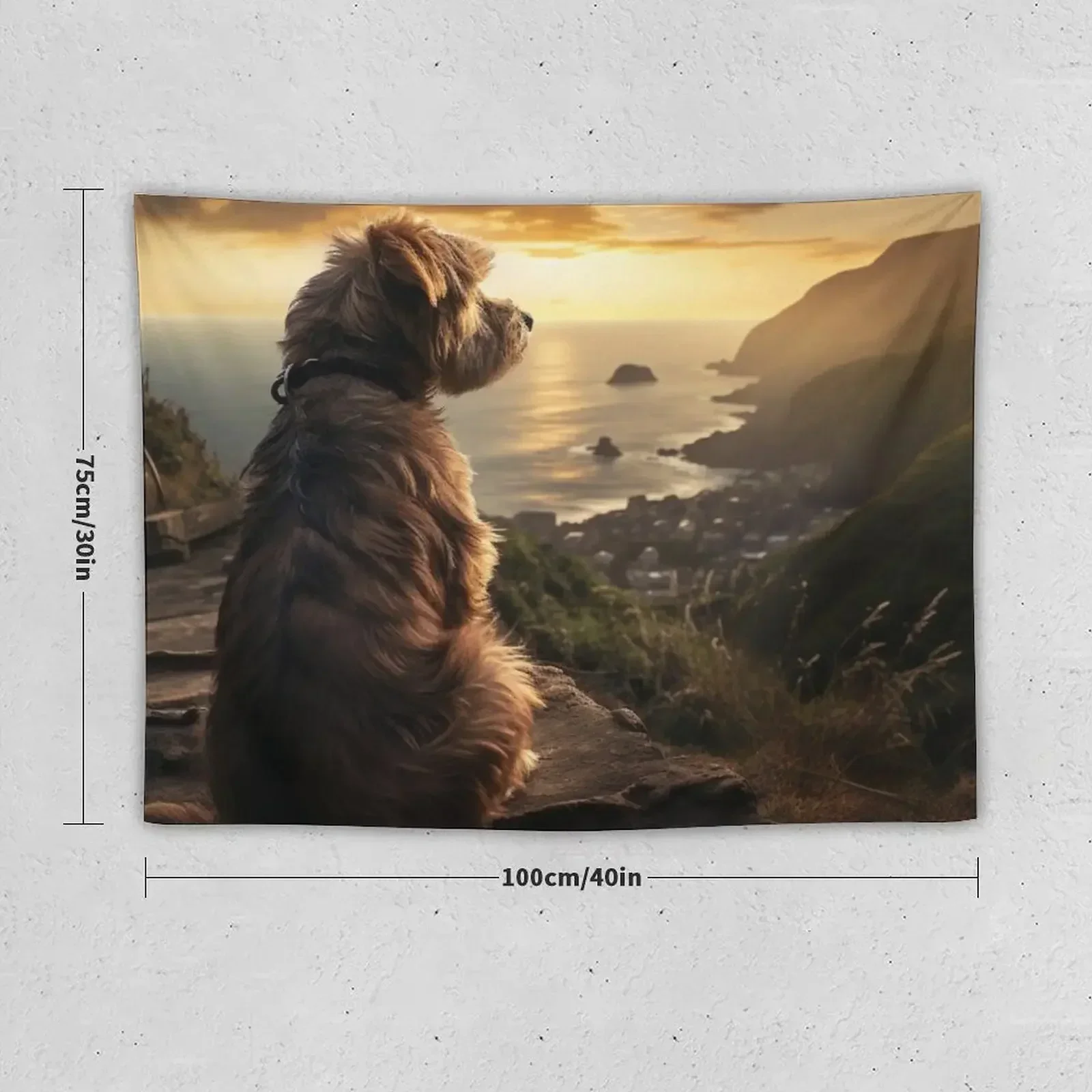 dog,cliff,sunset Tapestry Room Decorating Aesthetic Things To The Room Home Decorating Decoration Pictures Room Wall Tapestry