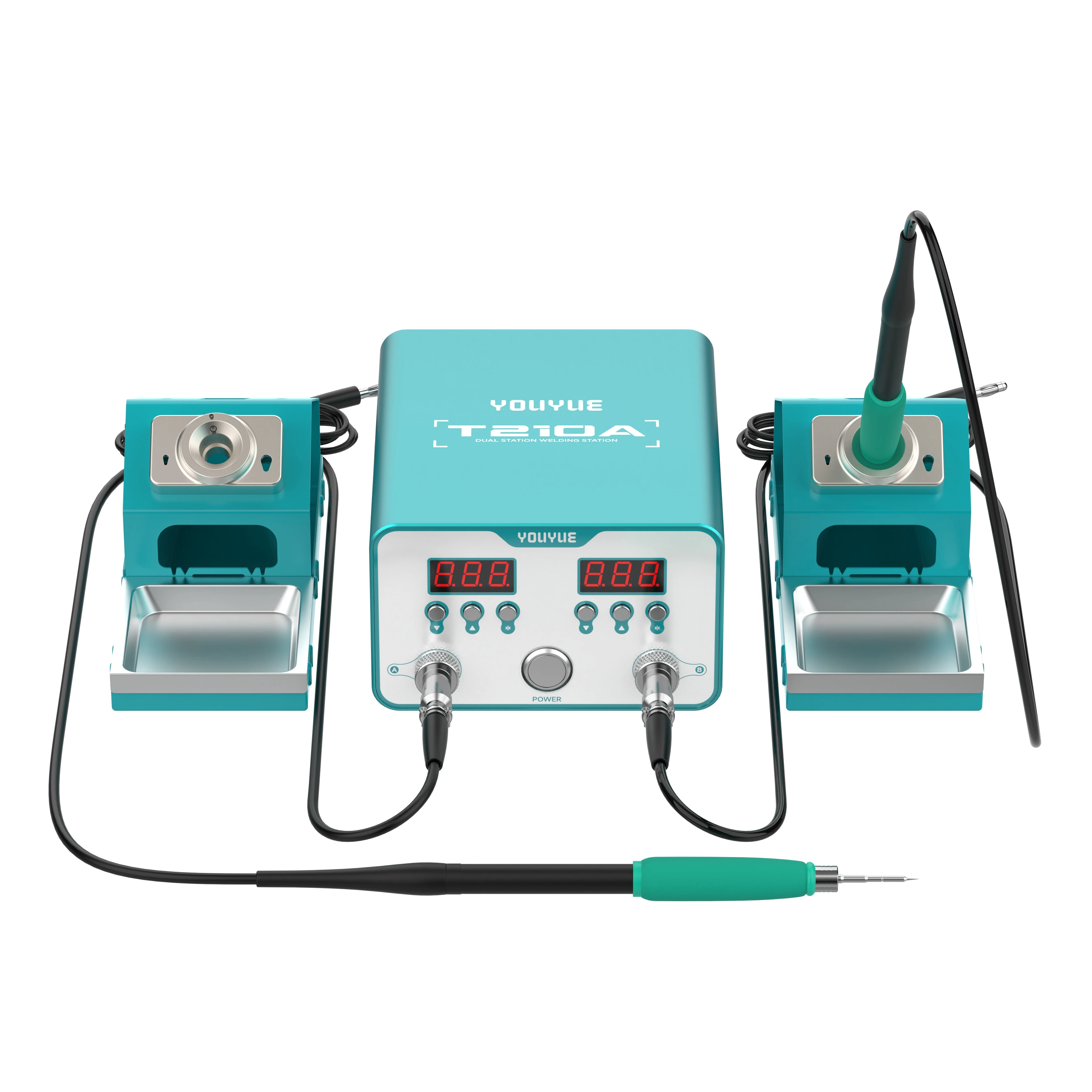 

UYUE T210A 120W Digital Dual Soldering Station with Sleep Stand & Ceramic Heater for PCB Rework