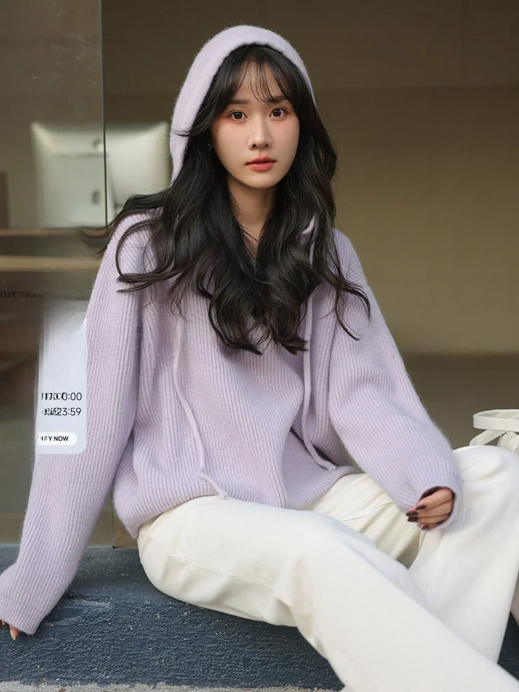 

Ladies Oversized Hoodie Sweater Winter Warm Inner Wear Casual Anti-Aging f Zip Lazy Sle Comfortable Fce-Lined Top