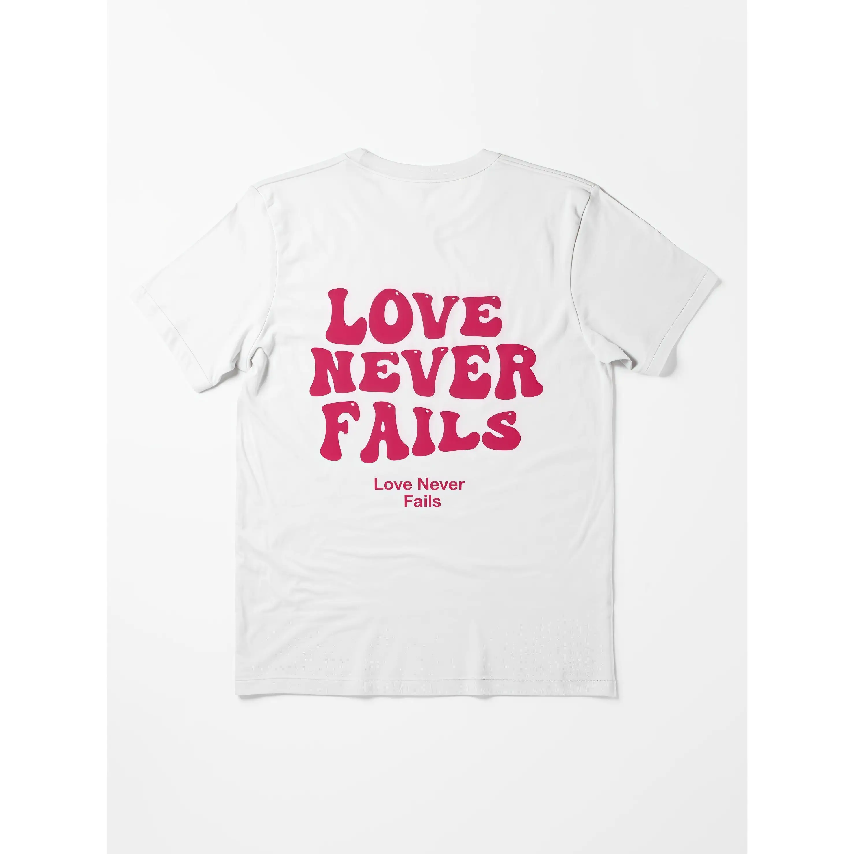 

Unisex Love Never Fails T-shirt Men Women Retro Graphic Tee Positive Slogan Inspirational Top Vintage Gift