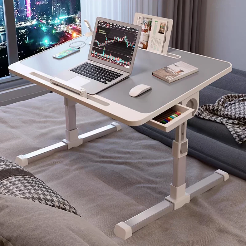 Folding Bed Table, Liftable Laptop Table for Bed, Adjustable Gaming Desk in Bed, Small Gaming Desk with Drawer Home Workstation