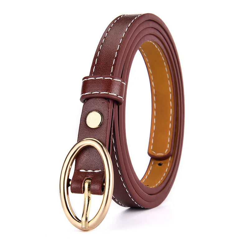 Ceinture en faux cuir pour femmes, style coréen, à la mode, fine, pour jeunes filles, minimaliste, boucle ardillon