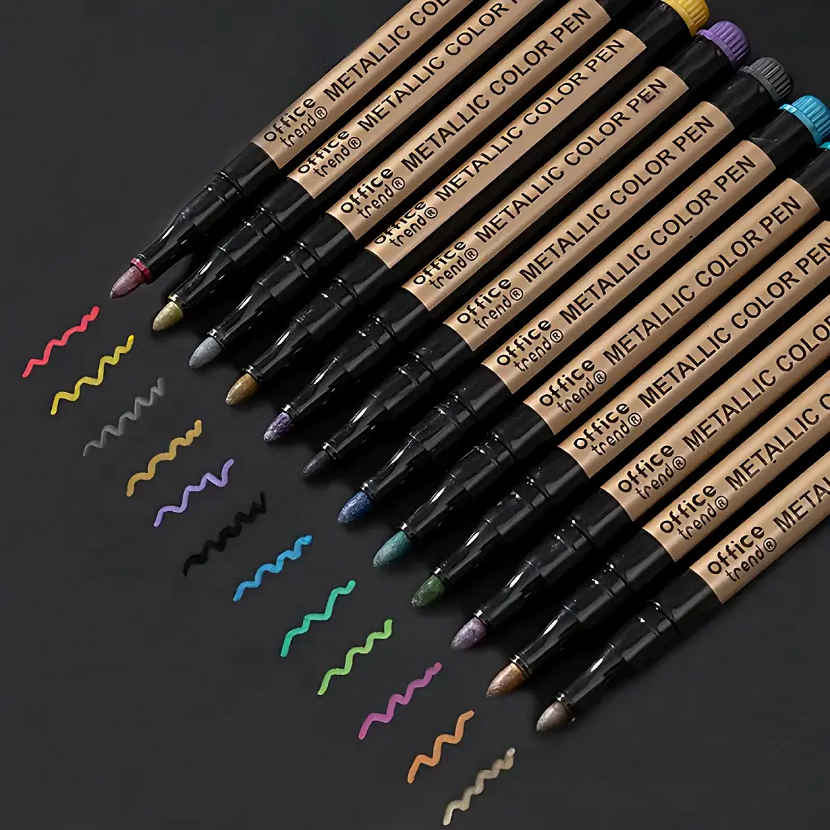 10PCS Oil-Based Quick-Dry Pens – Metallic Colors, Waterproof & Fade-Resistant, for Scrapbooking, Journaling & Ornament Making