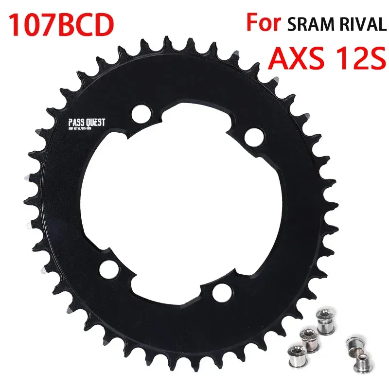 107BCD for Sram Rival AXS 12S Crankset Round Chainring 107bcd 36T 40T 42T 44T 46T 50T 52T 54T 56T 58T MTB Road Bike Chainwheel