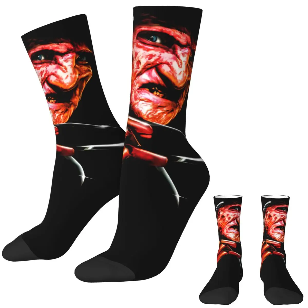 Elm Street Nightmare Socks F-Freddy K-Kruger Horror Stockings Christmas Non Slip Men Socks High Quality Running Socks